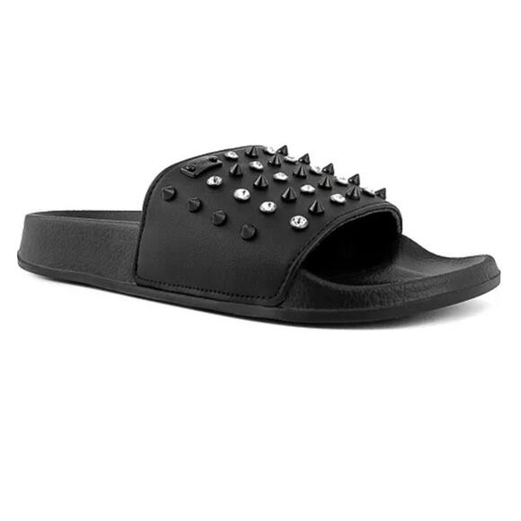 Juicy Couture Women's Slone Slide Studded Sandal Black Size 9 - Picture 1 of 7